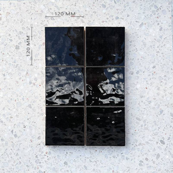 Cass Blush Black Handmade Ceramic 120x120 - Stone and Tile Projects