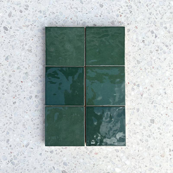 Cass Blush Green Handmade Ceramic 120x120 - Stone and Tile Projects
