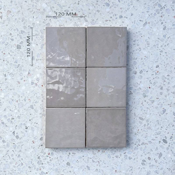 Cass Blush Grey Handmade Ceramic 120x120 - Stone and Tile Projects