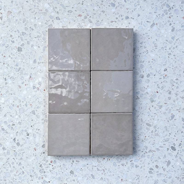 Cass Blush Grey Handmade Ceramic 120x120 - Stone and Tile Projects
