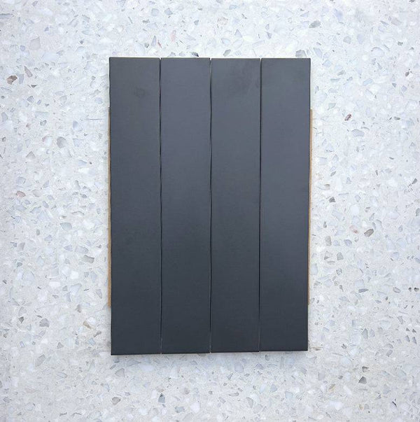 Bergano Nero Italian Subway Porcelain 370x60 - Stone and Tile Projects