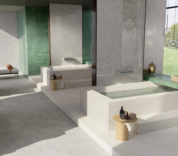 Super White Dolomite Italian Porcelain - Stone and Tile Projects