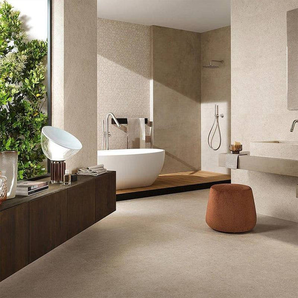 Venetian Concrete Ivory Full Bodied Italian Porcelain - Stone and Tile Projects