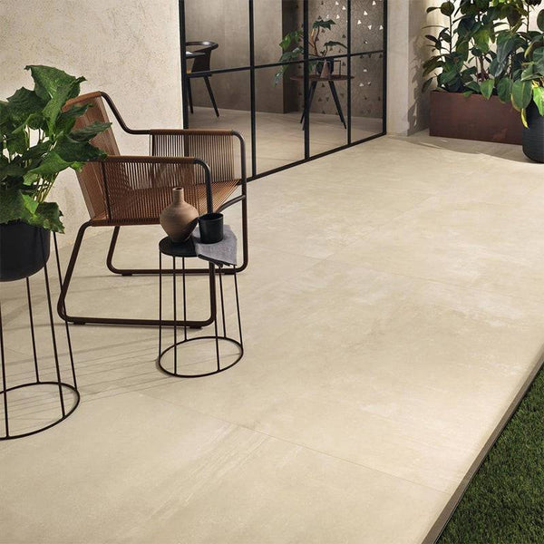 Venetian Concrete Ivory Full Bodied Italian Porcelain - Stone and Tile Projects