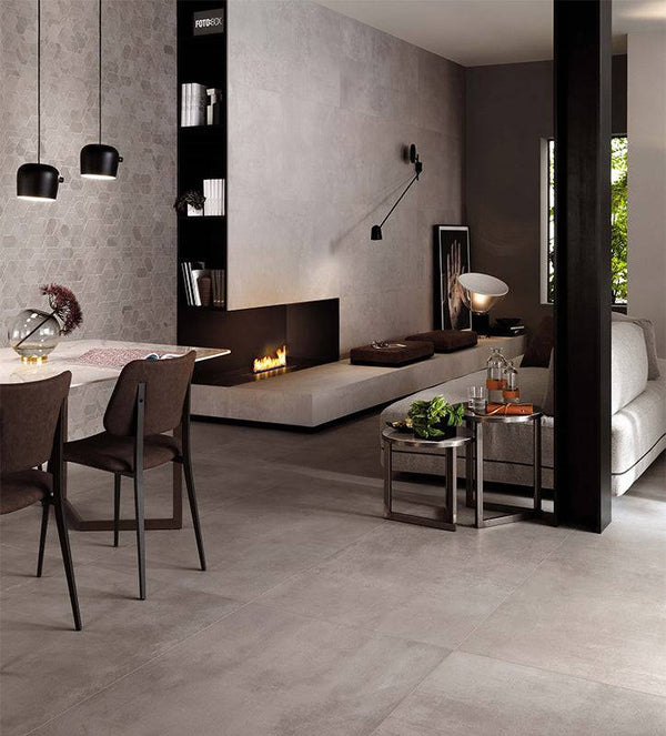 Venetian Concrete Pearl Full Bodied Italian Porcelain - Stone and Tile Projects