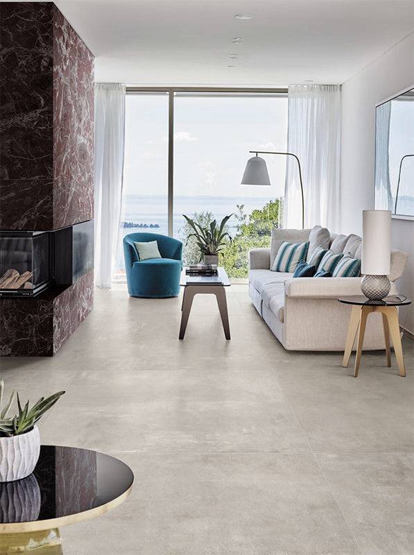 Venetian Concrete White Full Bodied Italian Porcelain - Stone and Tile Projects