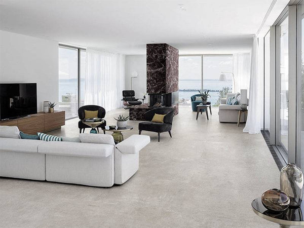 Venetian Concrete White Full Bodied Italian Porcelain - Stone and Tile Projects