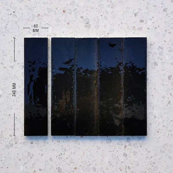 Zellige Black Moroccan Porcelain 240x60 - Stone and Tile Projects