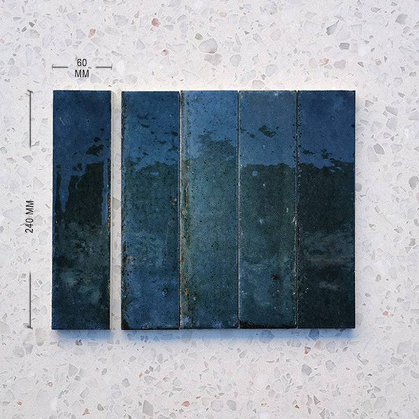 Zellige Blue Moroccan Porcelain 240x60 - Stone and Tile Projects