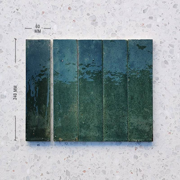 Zellige Green Moroccan Porcelain 240x60 - Stone and Tile Projects