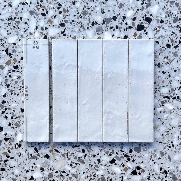 Zellige White Moroccan Porcelain 240x60 - Stone and Tile Projects