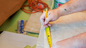 How to measure the area for tiling