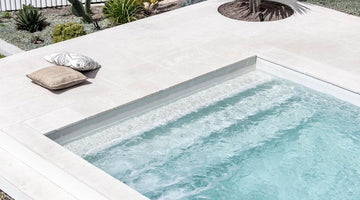 Stunning poolside design with White Sand Limestone