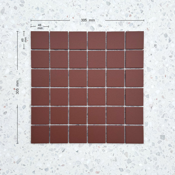 Cagliari Maroon Red Full Bodied Porcelain Mosaic