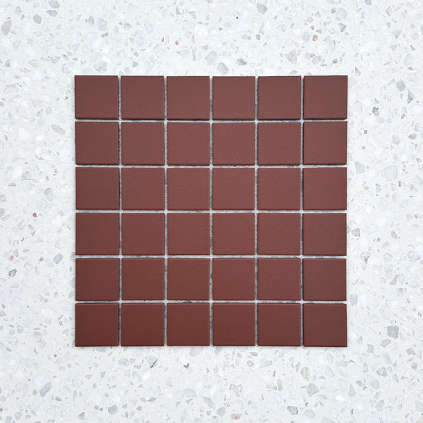 Cagliari Maroon Red Full Bodied Porcelain Mosaic