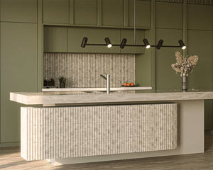 Chiaro Concave Travertine Mosaic