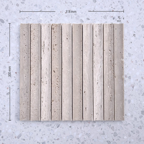 Chiaro Concave Travertine Mosaic