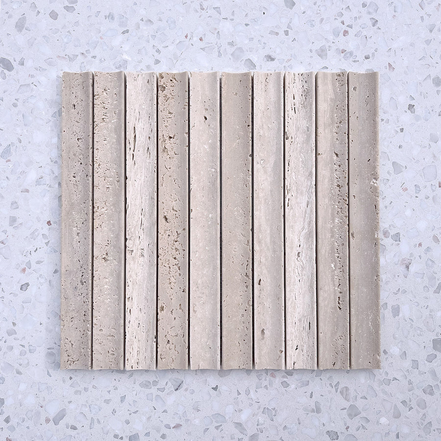 Chiaro Concave Travertine Mosaic