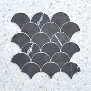 Fiorina Ash Fan shaped Marble Mosaic - Stone and Tile Projects 