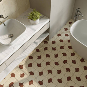 Chiaro Rosso Travertine Stella Cupola mosaic - Stone and Tile Projects 