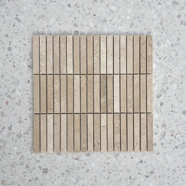 Kit Kat Travertine Finger Mosaic 98x15