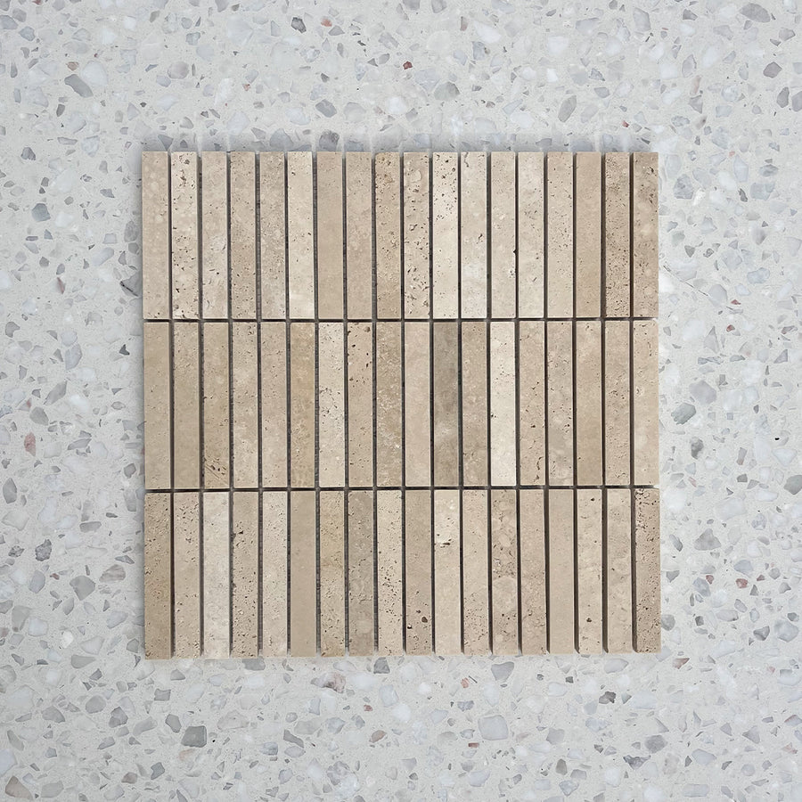 Kit Kat Travertine Finger Mosaic 98x15