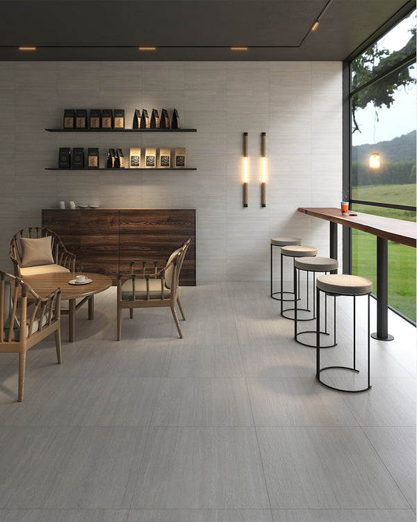 La Spezia Grey Travertine Veincut Porcelain