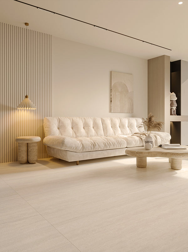 La Spezia Ivory Travertine Veincut Porcelain