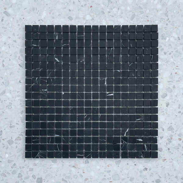 Nero Marquina Honed Marble Mosaic