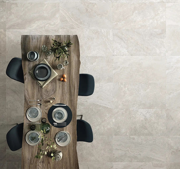 Pescara Travertine Silver Italian Porcelain