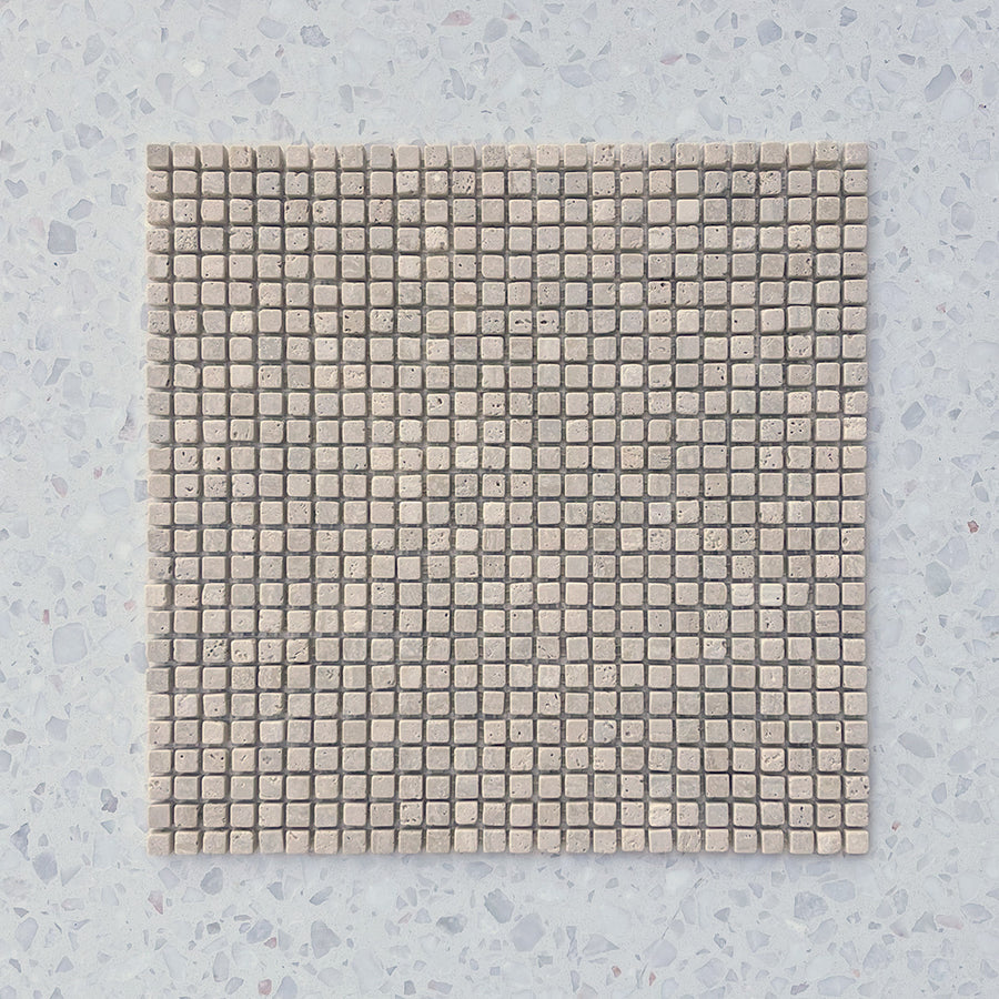 Travertine Chiaro Pixel Mosaic