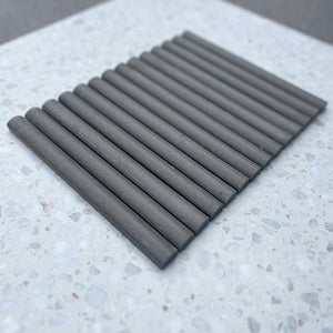 Protaras Charcoal Convex Flute Unglazed Porcelain Mosaic