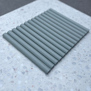 Protaras Green Convex Flute Unglazed Porcelain Mosaic