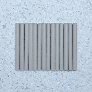 Protaras Light Grey Convex Flute Unglazed Porcelain Mosaic