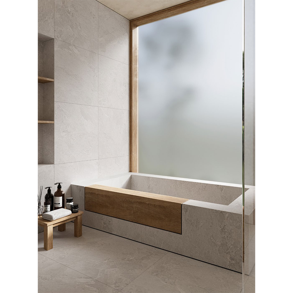 Rhyven White Limestone Porcelain - Stone and Tile Projects 