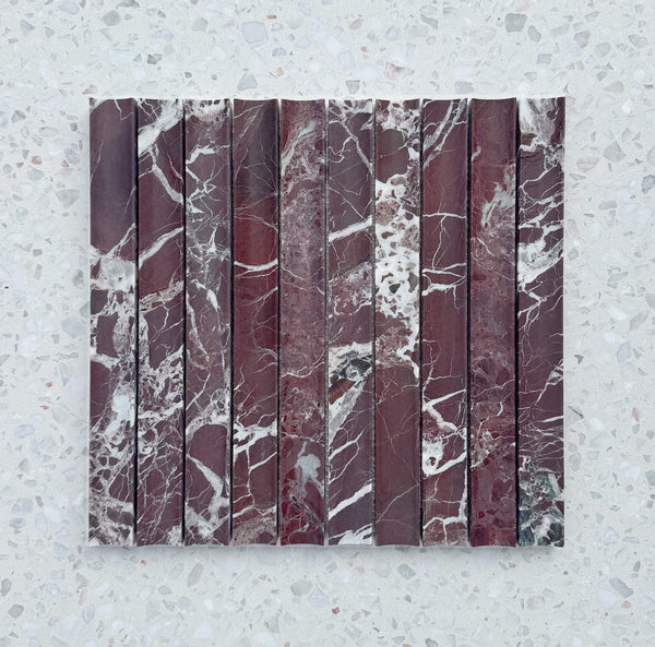 Rosso Levanto Concave Mosaic