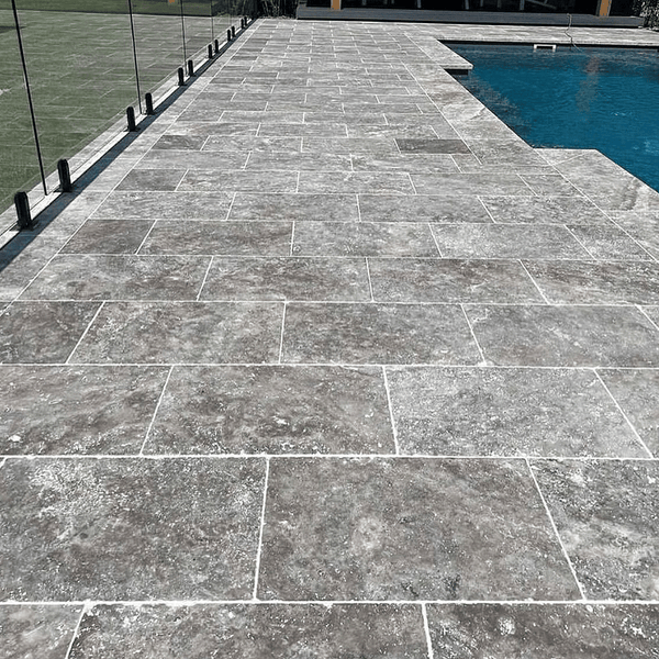 Silver Tumbled Travertine - Stone and Tile Projects 