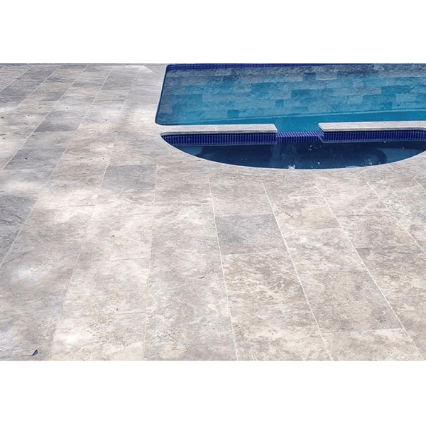 Silver Tumbled Travertine - Stone and Tile Projects 