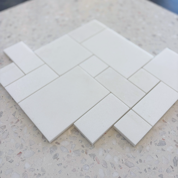 Thassos French Pattern Mosaic Tile