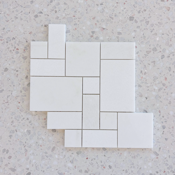 Thassos French Pattern Mosaic Tile