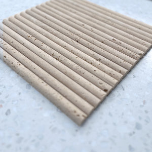 Travertine Chiaro Mini Flute Plus Convex Mosaic