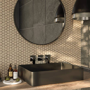 Cairo Travertino Penny Round Mosaic - Stone and Tile Projects 