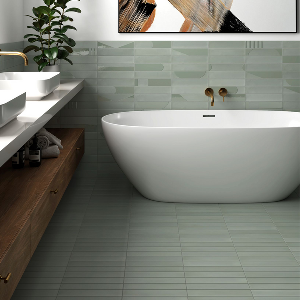 Valley Mint Subway Porcelain - Stone and Tile Projects 