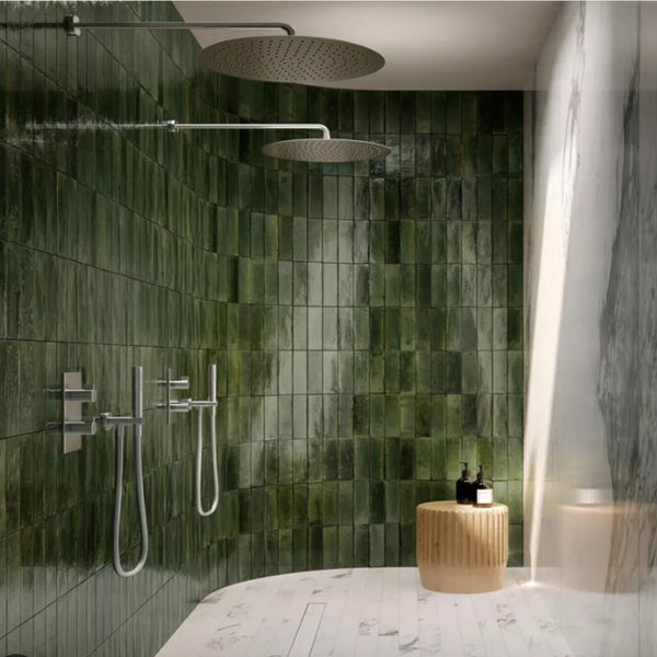 Zellige Green Moroccan Porcelain 240x60 - Stone and Tile Projects 