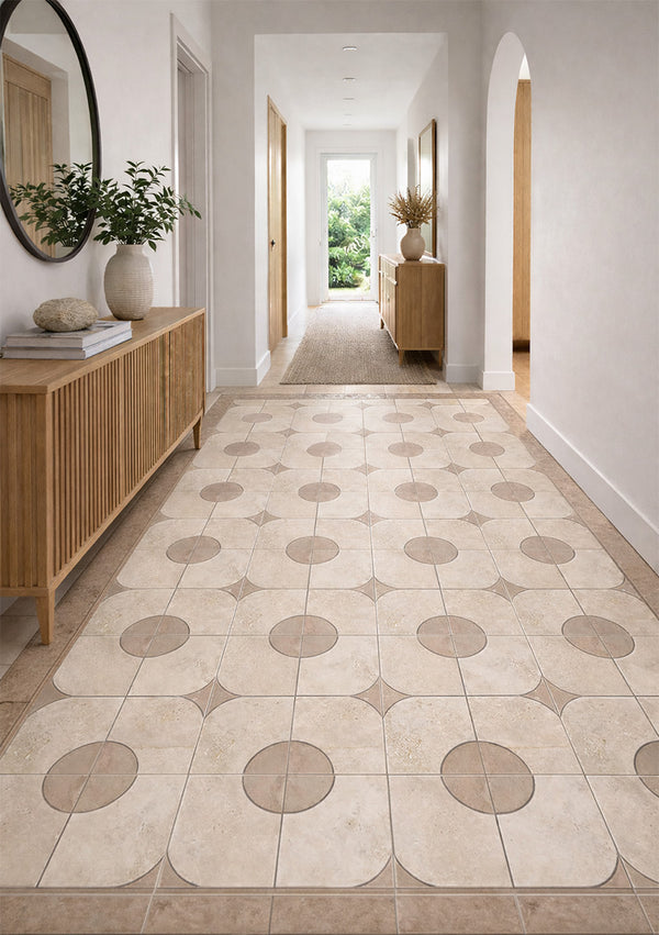 Chiaro Travertine Stella Cupola mosaic - Stone and Tile Projects 