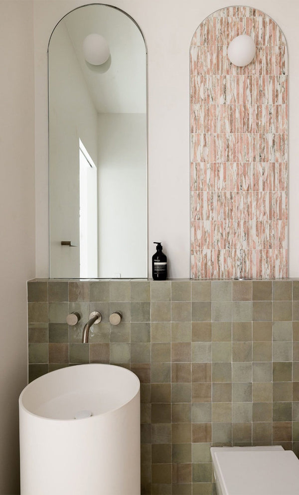 Kit Kat Norwegian Pink Finger Mosaic 148x15 - Stone and Tile Projects 