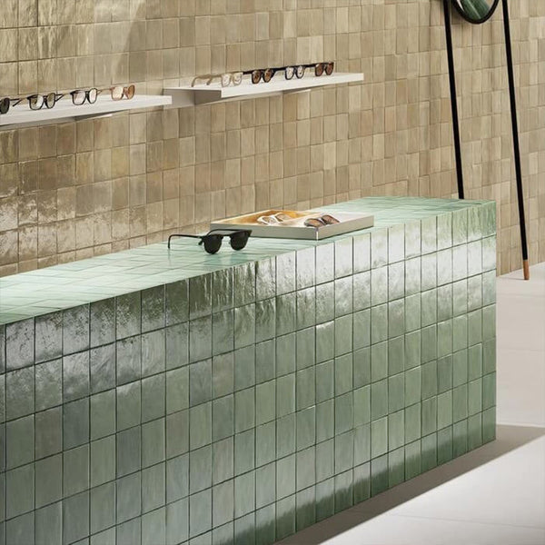 Sage Zellige Moroccan Porcelain 100x100 - Stone and Tile Projects 
