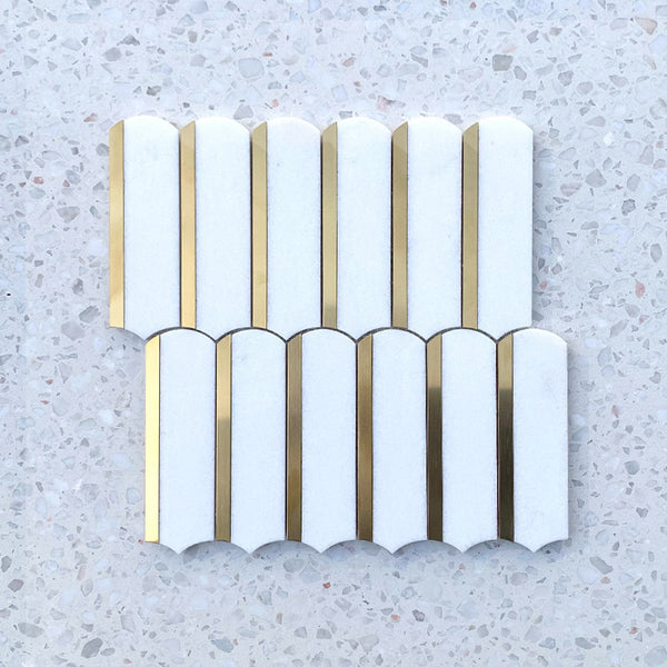 Arco Oro Thassos Marble Mosaic