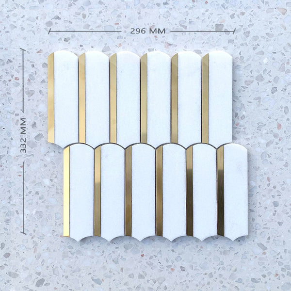 Arco Oro Thassos Marble Mosaic