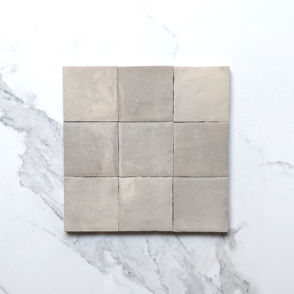 Ash Grey Zellige Moroccan Porcelain 100x100